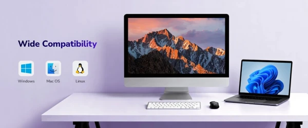 Cudy MS9945, bluetooth bežièni miš sa tihim klikovima 2.4 GHz,opticki USB 800-1600 DPI,White,112 mm - Slika 4