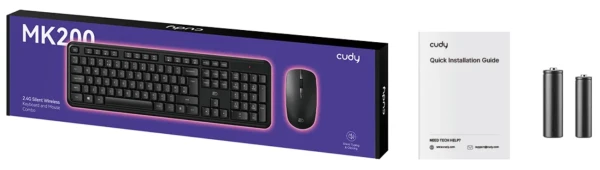 Cudy MK200 Black set mis + tastatura Full size DPI 800 1200 1600 - Slika 2