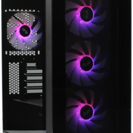 Kuciste UGD Falcon AM19, micro ATX, providna stranica, ugradjena 4xRGB kulera, Crno,Mid Tower