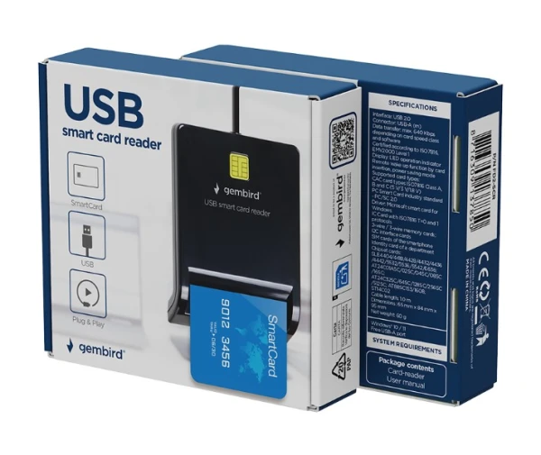 FD2-SCR Gembird Smart card reader USB 2.0 Citac za licne karte, saobracajne, bankarske - Slika 3