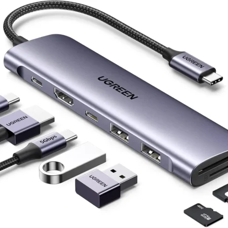 UGREEN Revodok CM195 (15214) 7-u-1 USB-C Hub 4K HDMI + SDTF – Space Gray